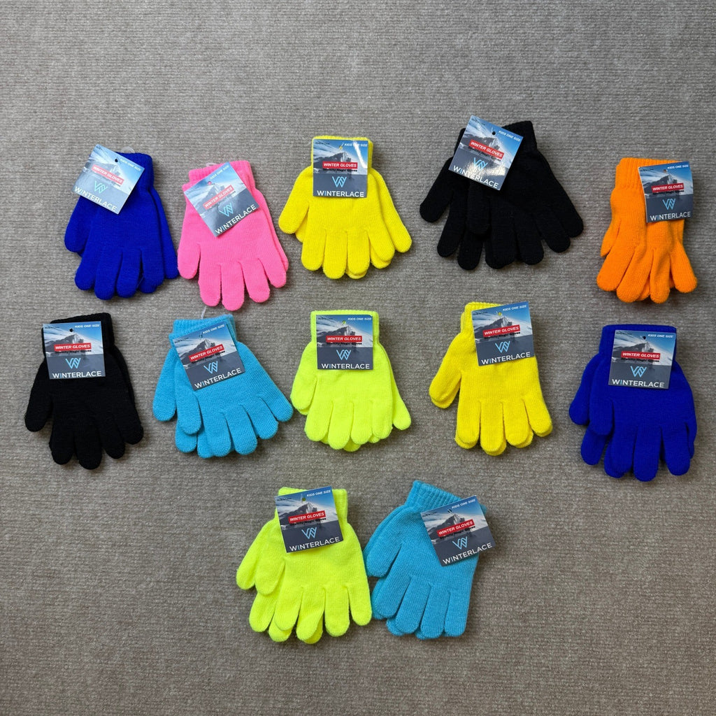 MSRP $21 Winterlace 12 Pairs Kids 2-6 Years Winter Gloves Children Fun Colorful