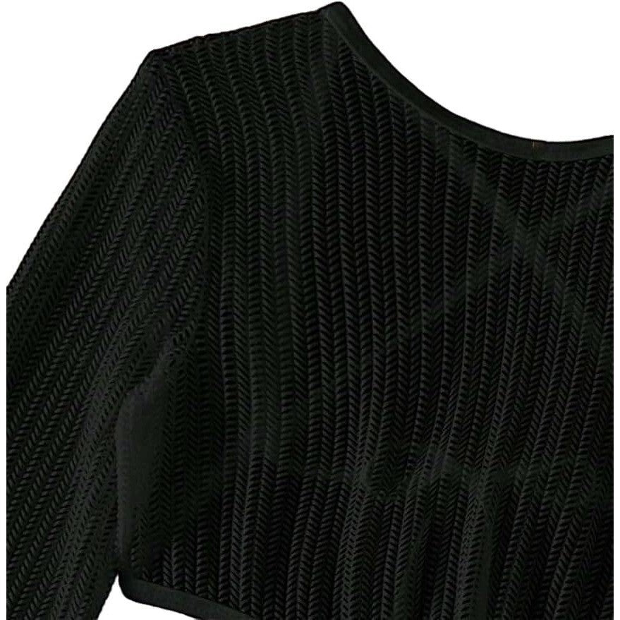MSRP $44 Lilosy 3 Piece Women's S Black Bikini Sexy O Ring Cutout Long Sleeve