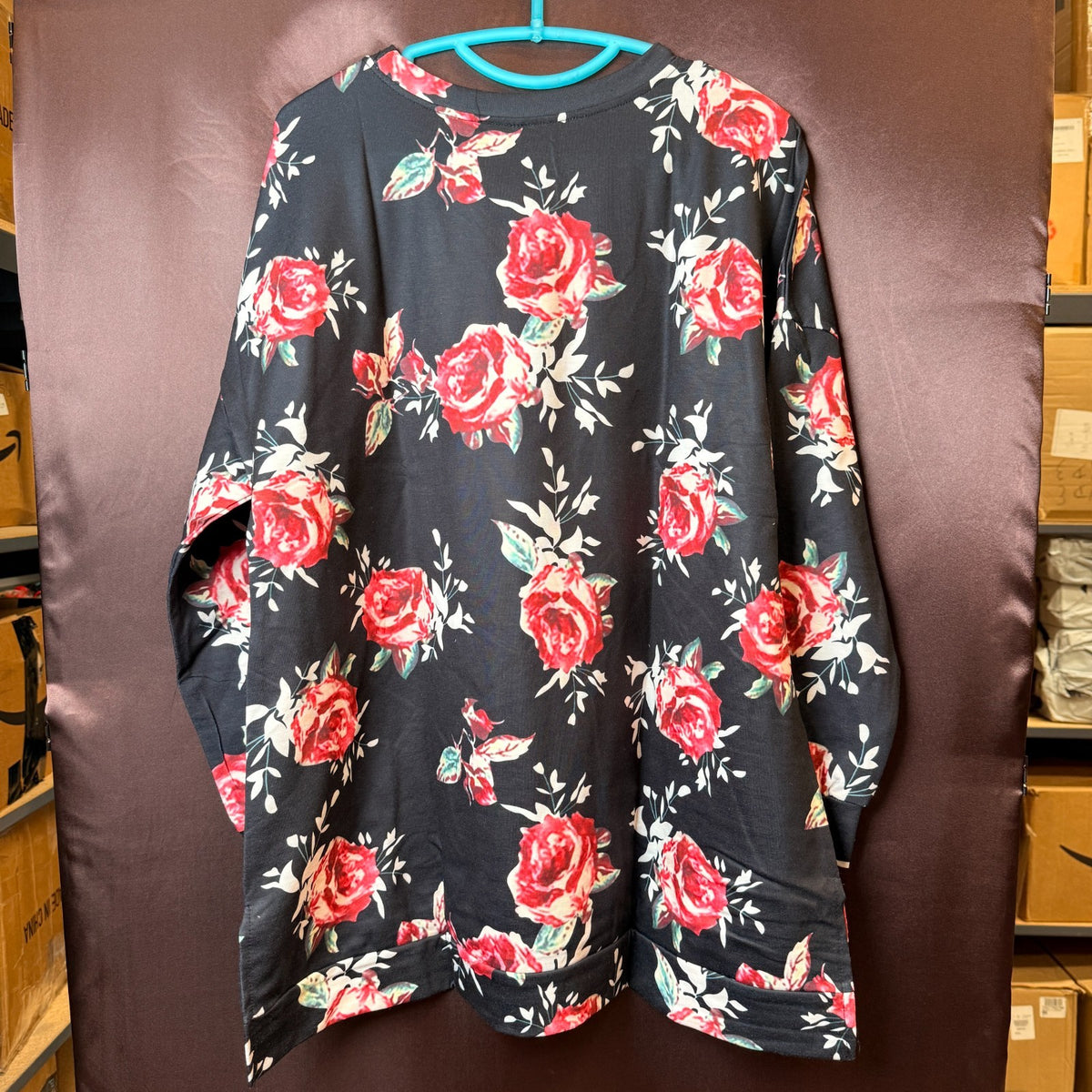 DOLNINE Women's Plus-Size 14W-16W Sweatshirt Casual Top Side Slit Pullover Shirt