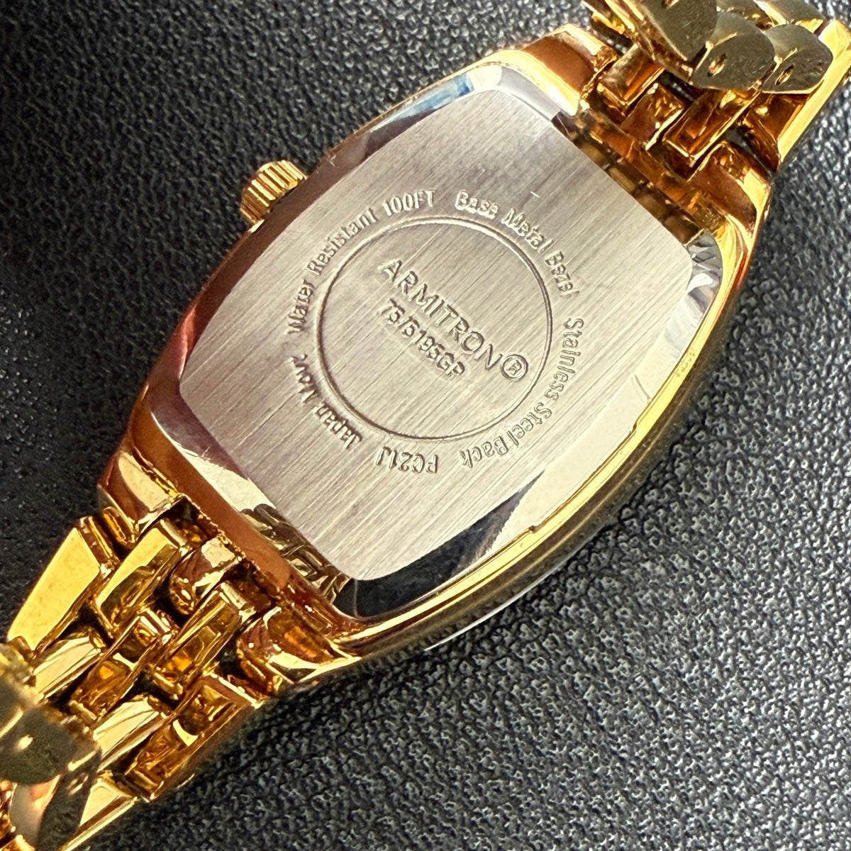 Armitron Women's 75/5195GP Diamond Accented Gold Tone Bracelet Watch New Batter