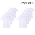 Pack of 8 Stafford Heavyweight Mens XL-XT White Short Sleeve V Neck T-Shirt Ext