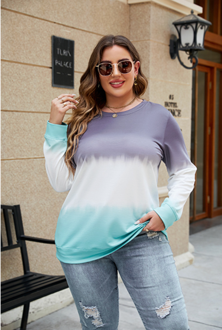 ROSRISS Women's Plus-Size 14W-28W Long Sleeve Sweatshirt Crewneck Top Pullover T