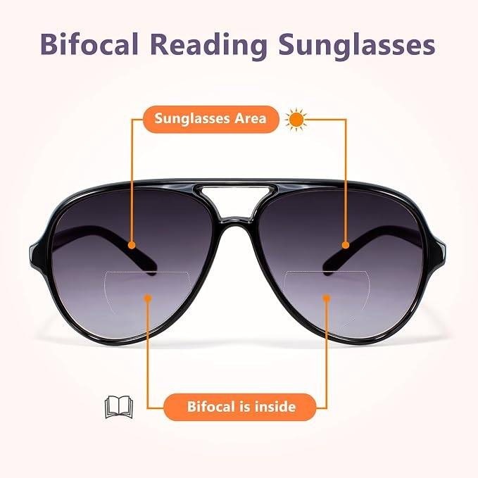 MSRP $25 EYEGUARD 3 Pack Retro Aviator Bifocal Reading Sunglasses for Women