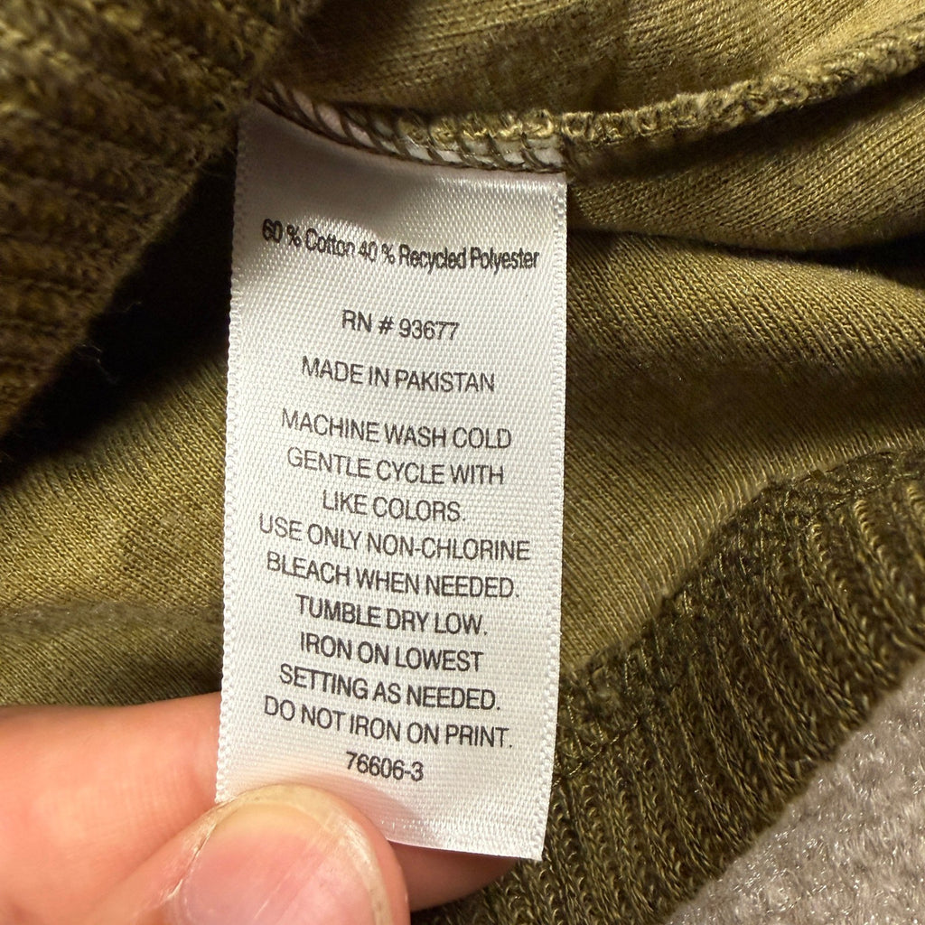 MSRP $34 Mutual Weave Men's L Green Marl Crew Neck Long Sleeve Thermal Top