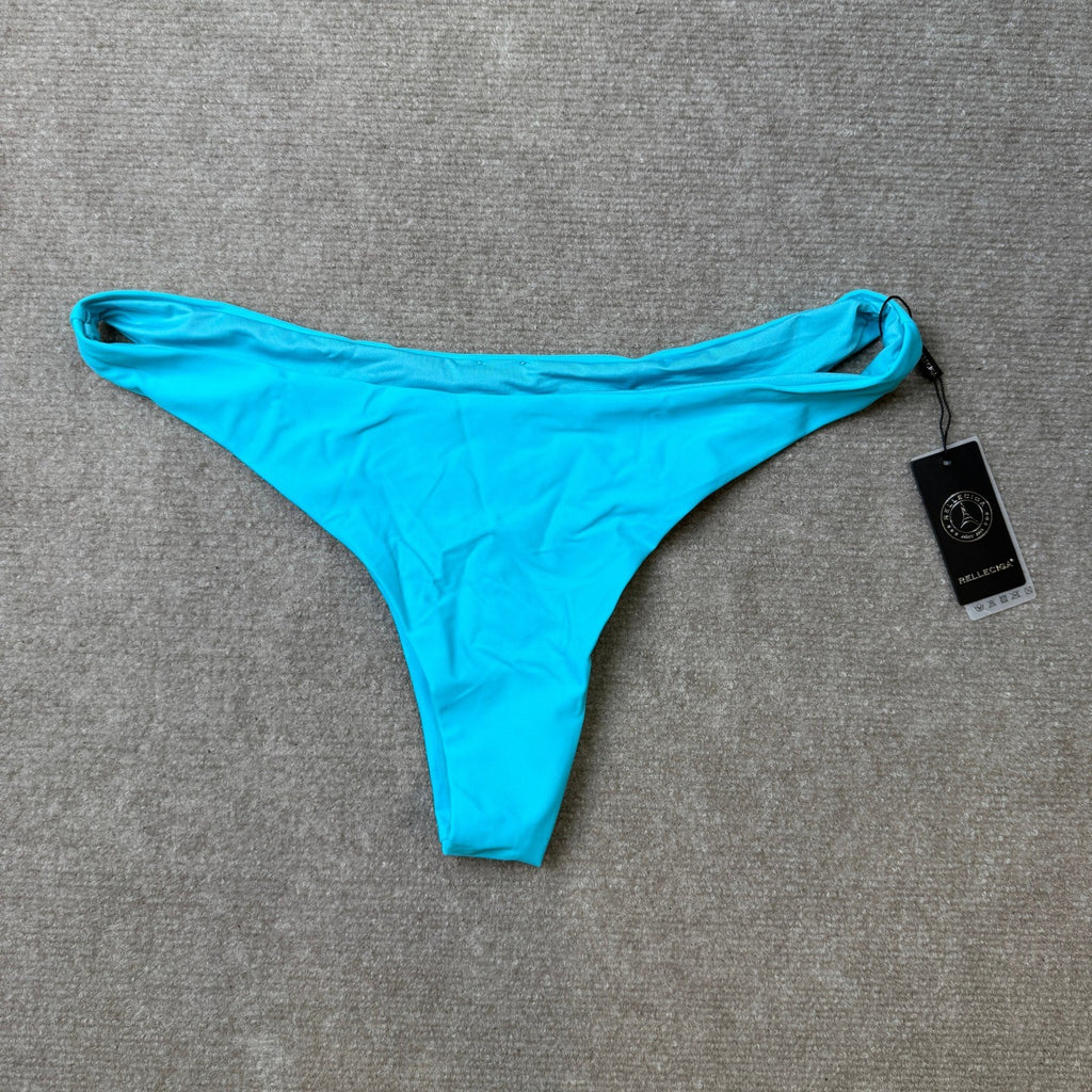 MSRP $19 RELLECIGA Women's XL Sky Blue Cheeky Brazilian Cut Bikini Bottom Low