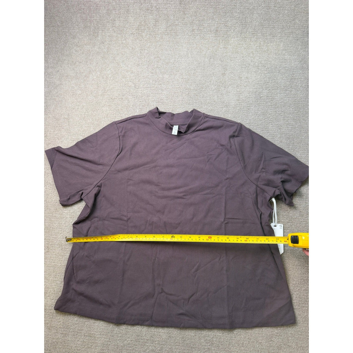 MSRP $40 Stylus Womens 2X Raisin Mock Neck Short Sleeve T-Shirt