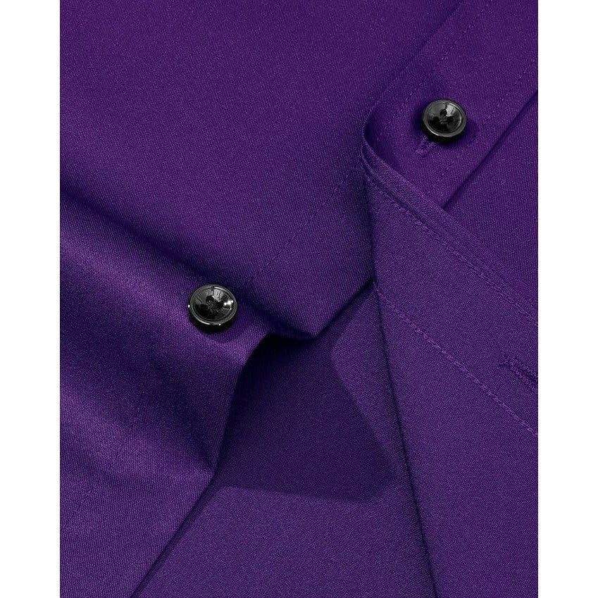 Alimens & Gentle Men's 2XL Purple Dress Shirt Long Sleeve Wrinkle Free Stretch