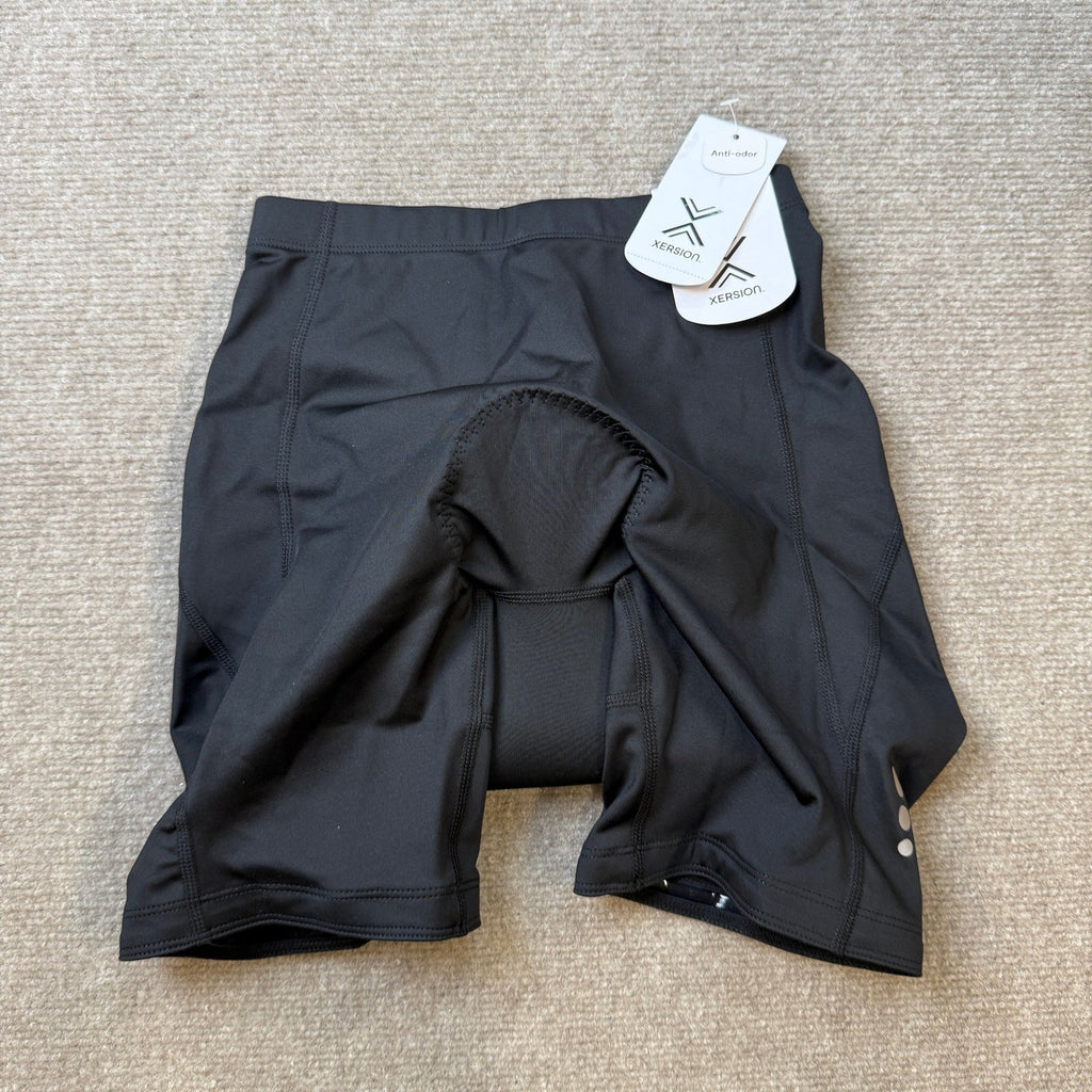 MSRP $44 Xersion Padded Cycling Womens XS Black 7 1/2" High Rise Bike Short