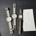 Set of 3 Armitron Women's Watches Silver, Gold Tone BROKEN, FOR PARTS