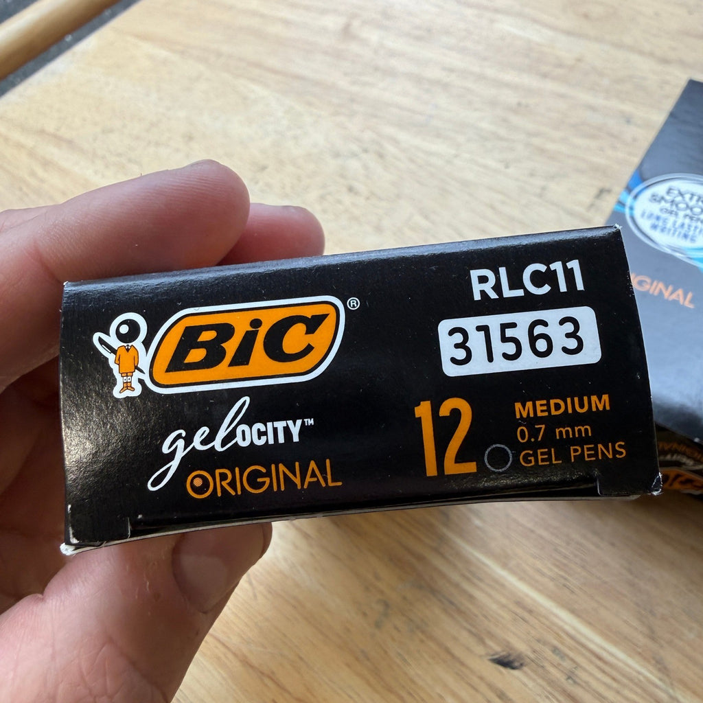 3 Pack of 12 BIC Gelocity RLC11 31563 Black Gel Ink 0.7mm Medium Point Pens