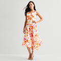 MSRP $79 Rabbit Rabbit Rabbit Womens 14 Coral Floral Midi Sleeveless Dress