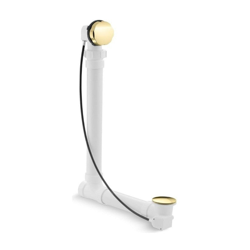 Kohler 7213-PB Clearflo Cable Bath Drain with PVC Tubing, Vibrant Polished Brass