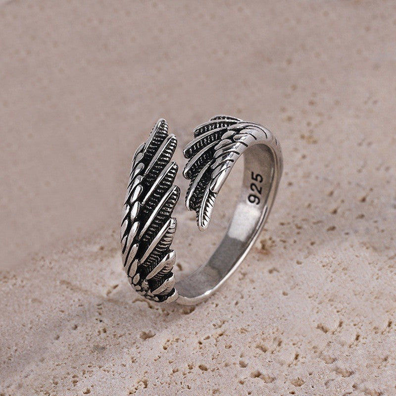 Feather Ring, 925 Sterling Silver Rings, Vintage Rings, Boho Rings, Retro Ring