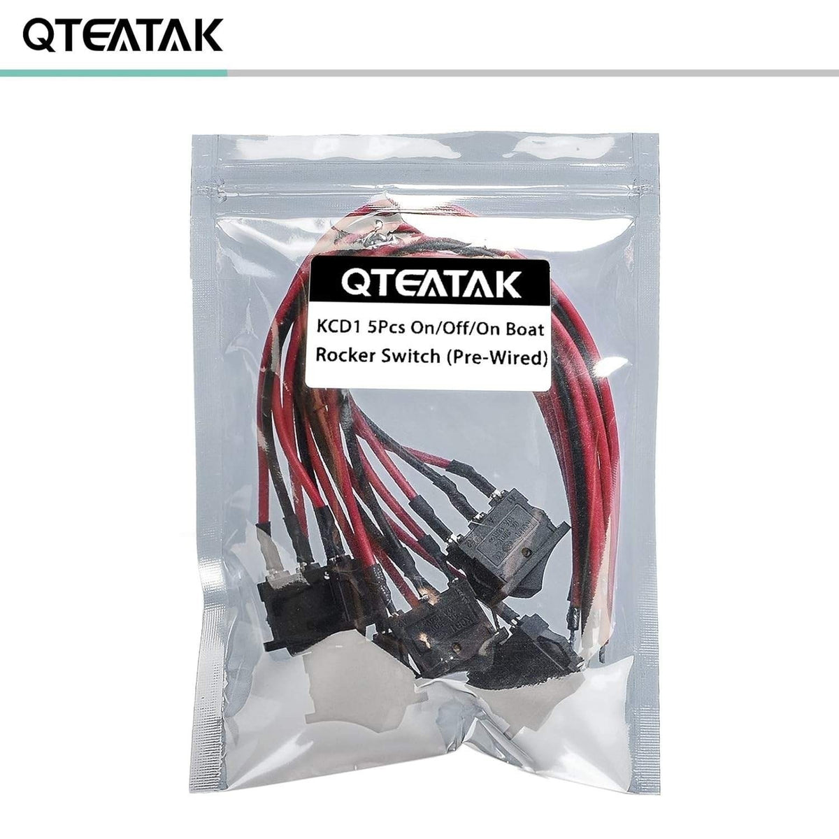 Pack of 5 QTEATAK KCD1-01 Boat Rocker Switch On/Off/On 3-Pin Pre-Wired 10A/125V
