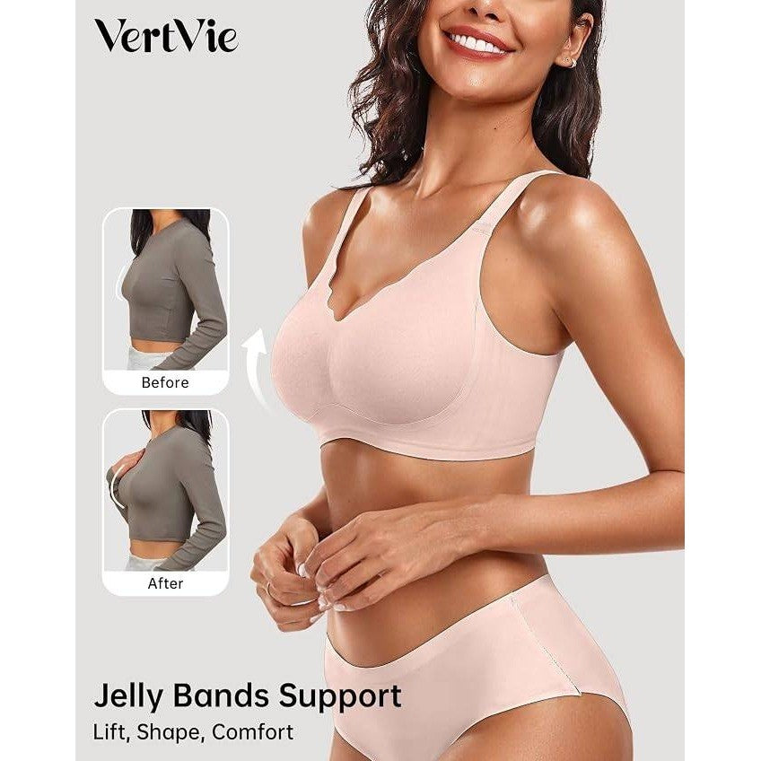 MSRP $26 Vertvie Women's M Seamless Jelly Bra No Underwire Supportive Bralette
