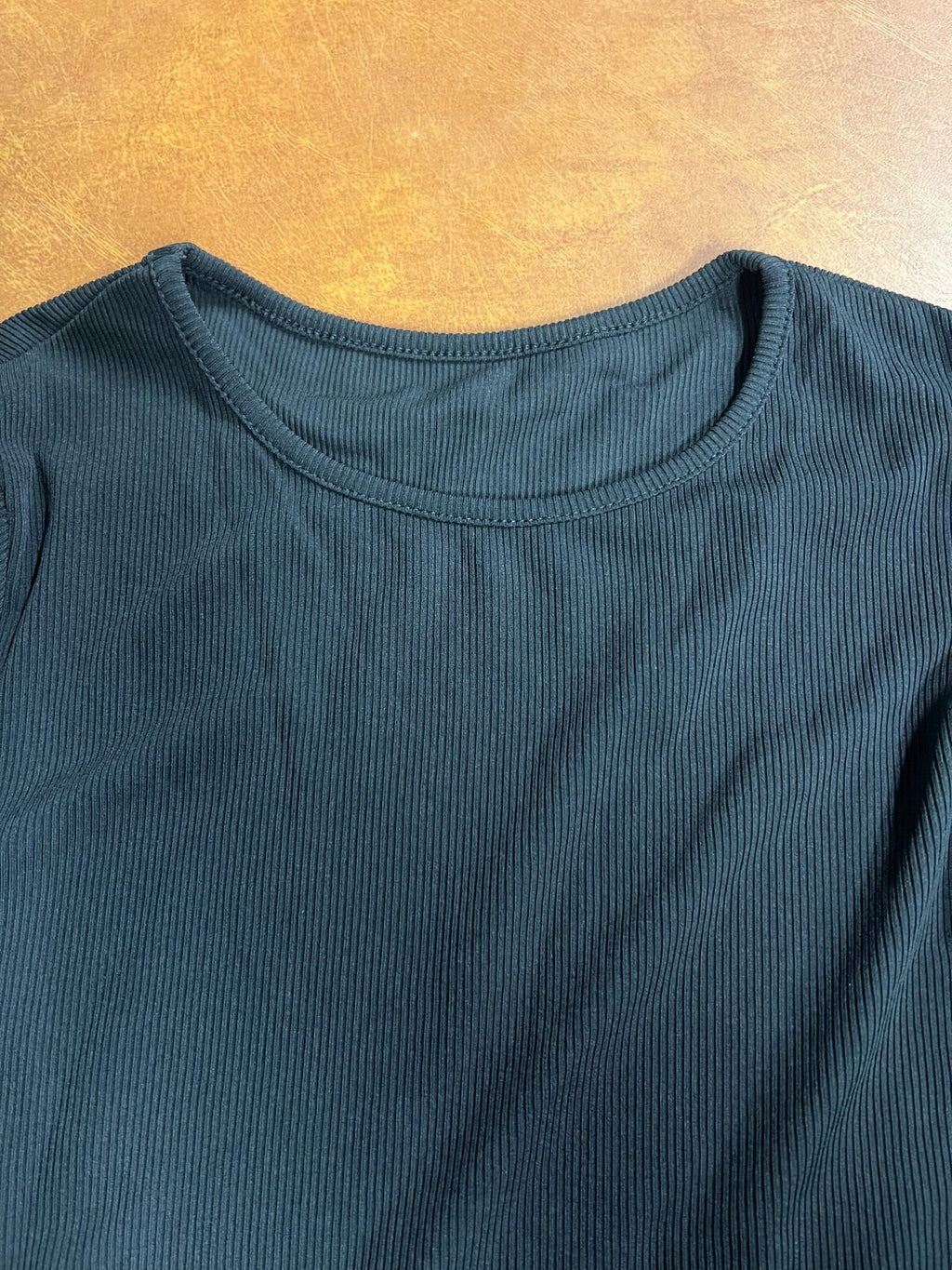 Women's Casual Ribbed Basic Office Long Sleeve Top Black Size S #285