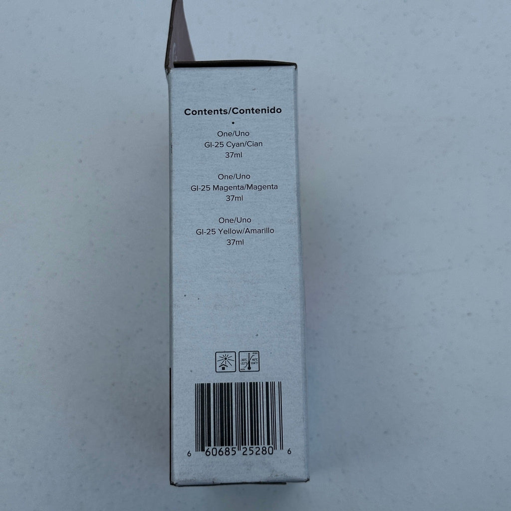 Genuine Canon GI-25 Cyan/Magenta/Yellow Ink Bottle 3 Pack for MegaTank GX1020