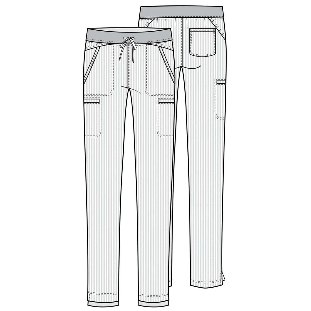 Elle Women's M Tall Scrubs Pant Natural Rise Straight Leg White
