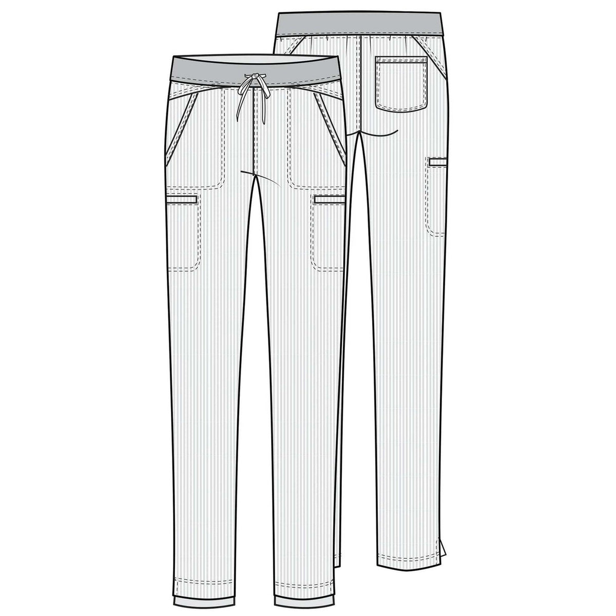 Elle Women's M Tall Scrubs Pant Natural Rise Straight Leg White