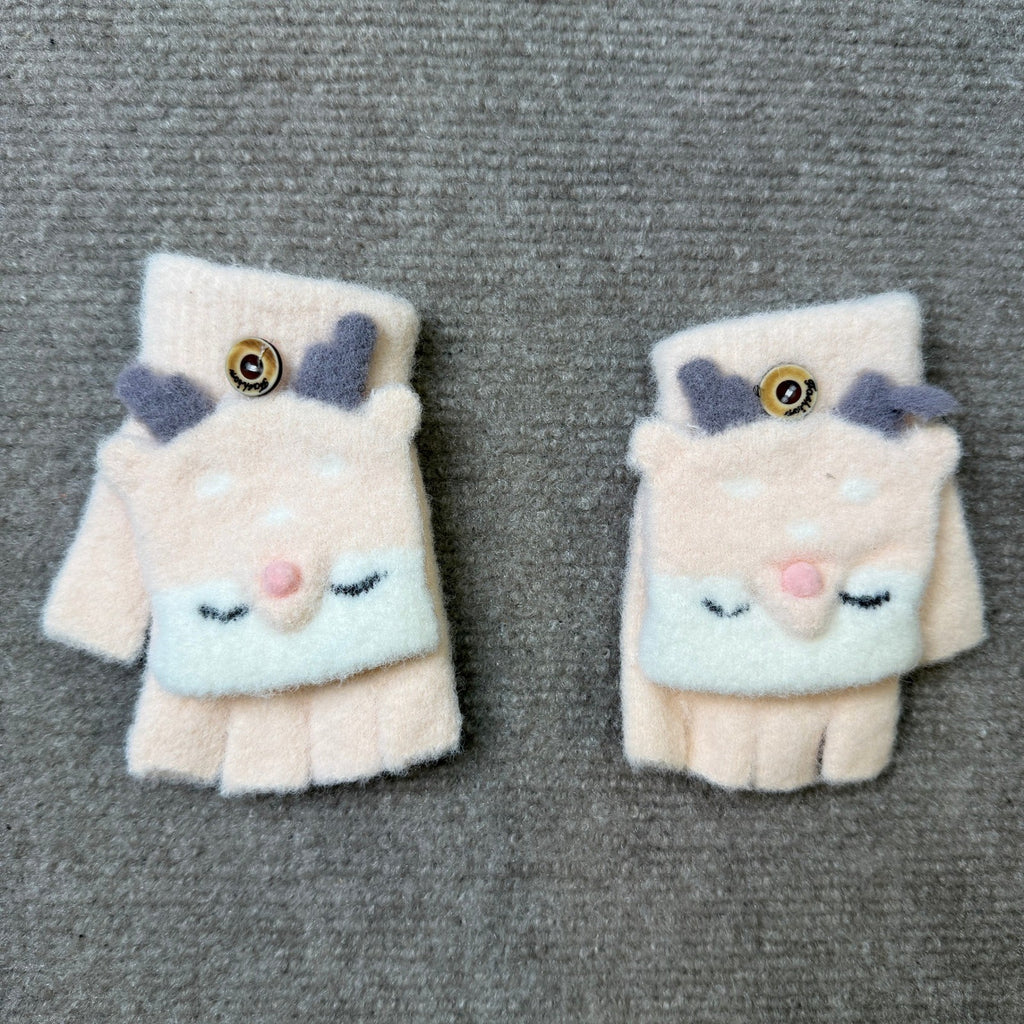 PURFUN Toddler Kids 1-3Y Short Knitted Gloves Winter Thick Fleece Lining Mittens