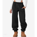 MSRP $33 FACDIBY Women's M Black Fleece Lined Sweatpants High Waist Drawstring