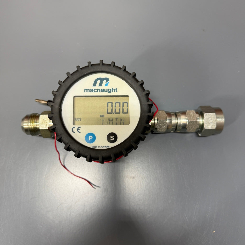 Macnaught MX06P-2TE 1/4" NPT Digital Flow Meter 0.13-26.4 GPH 1000 PSI w/ Displa