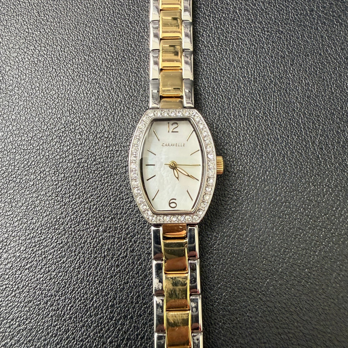 Caravelle by Bulova 45L168 Women's Two Tone Dress Mini Quartz Watch New Battery