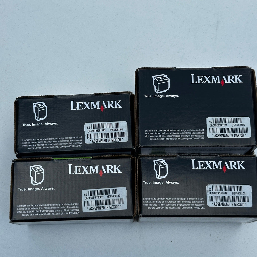 Set of 4 Lexmark C540H1MG C540H1KG C540H1YG C540H1CG Toner Cartridges C540 C543