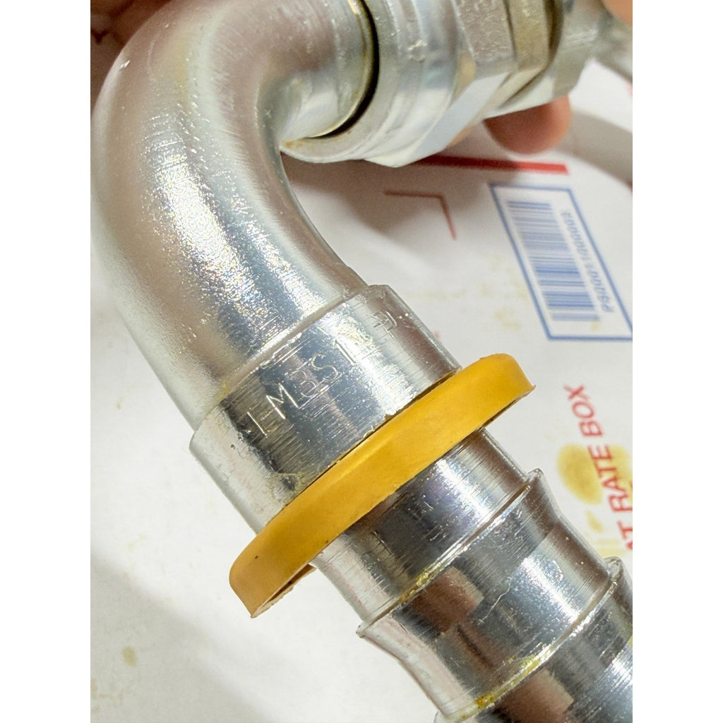 Set of 2 90 Degree Push Lock Hose End Fittings -12 with JIC Union Hydraulic
