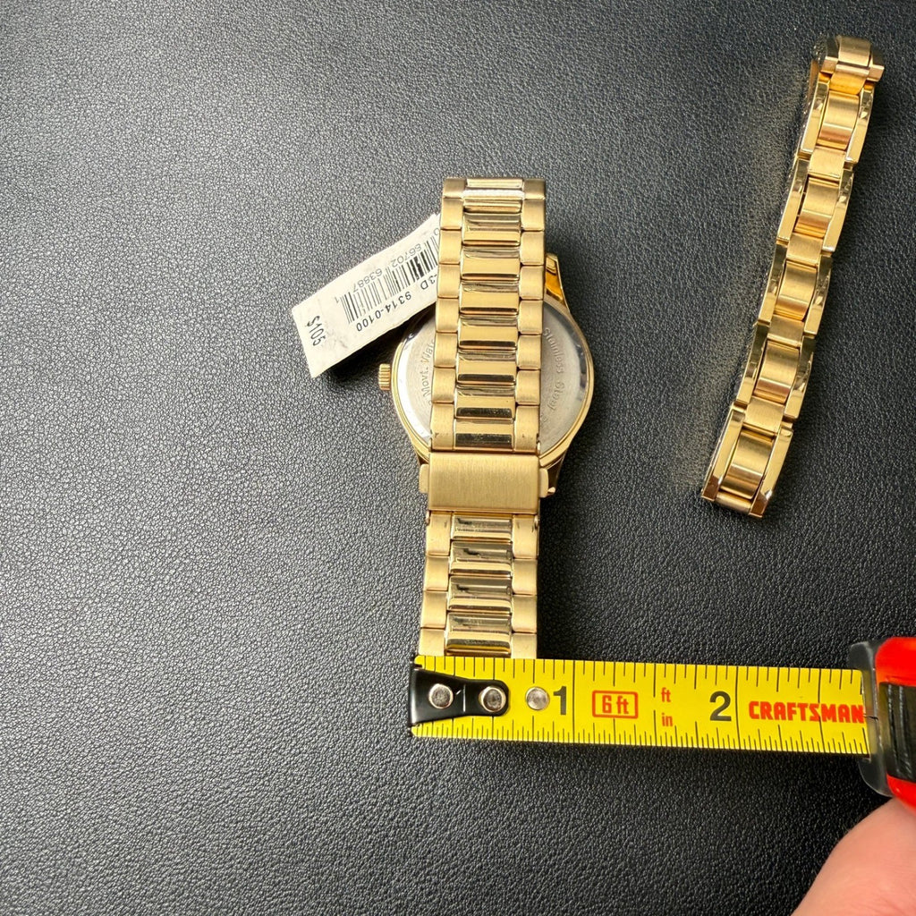 MSRP $105 Armitron 20/5374GP Men's Gold Tone Watch w/ Bracelet Set New Battery