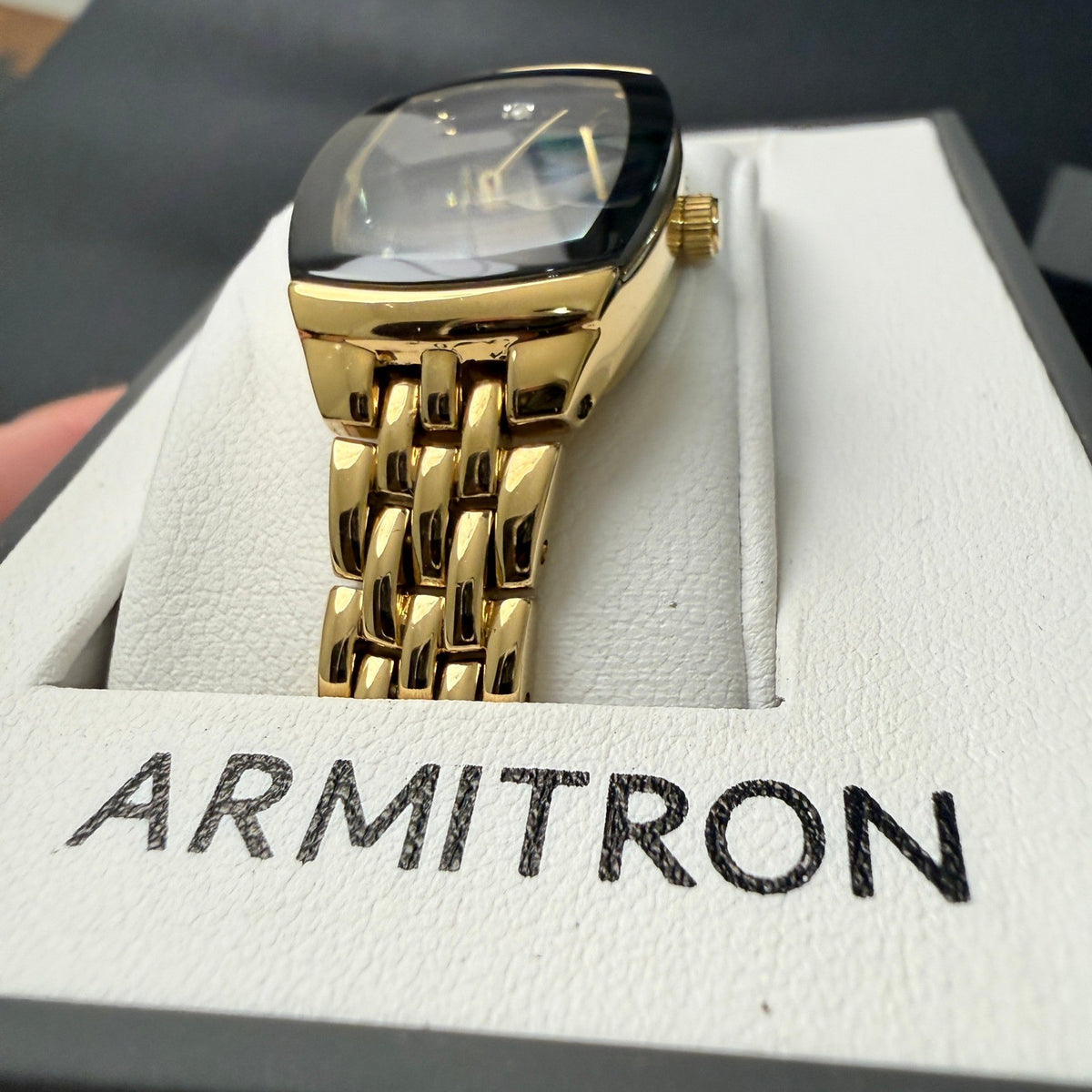 Armitron 75/5195GP Womens Gold Tone Diamond Accented Bracelet Watch New Battery