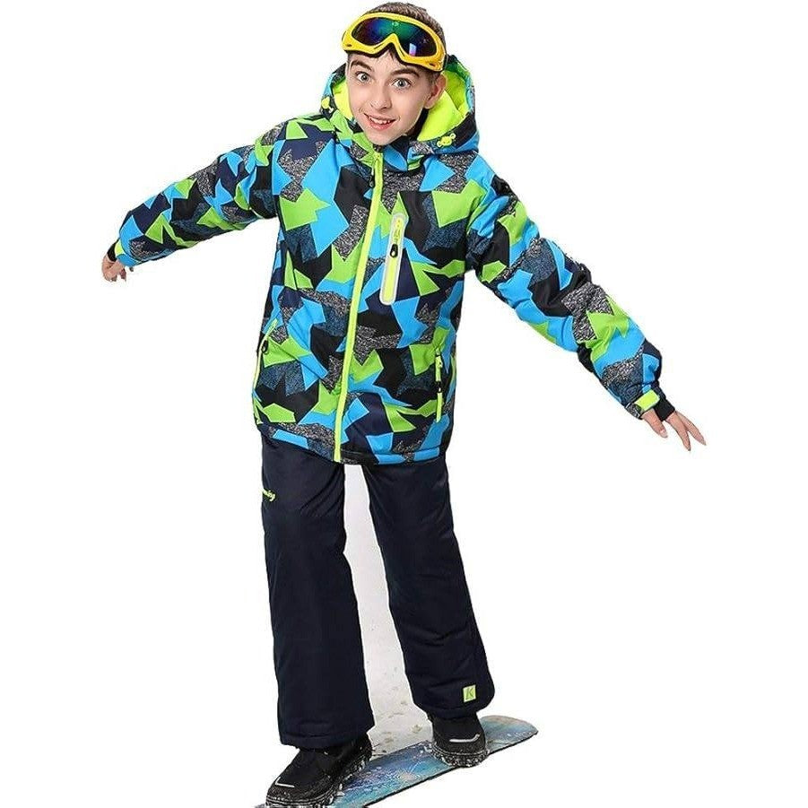 MSRP $137 WOWULOVELY Big Boy's Sz 12 2-Piece Colorblock Snow Pants and