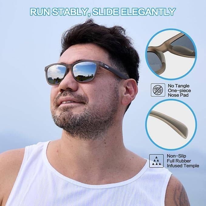 MSRP $23 Jefoo Polarized Sports Sunglasses for Women Men Running Retro Trendy