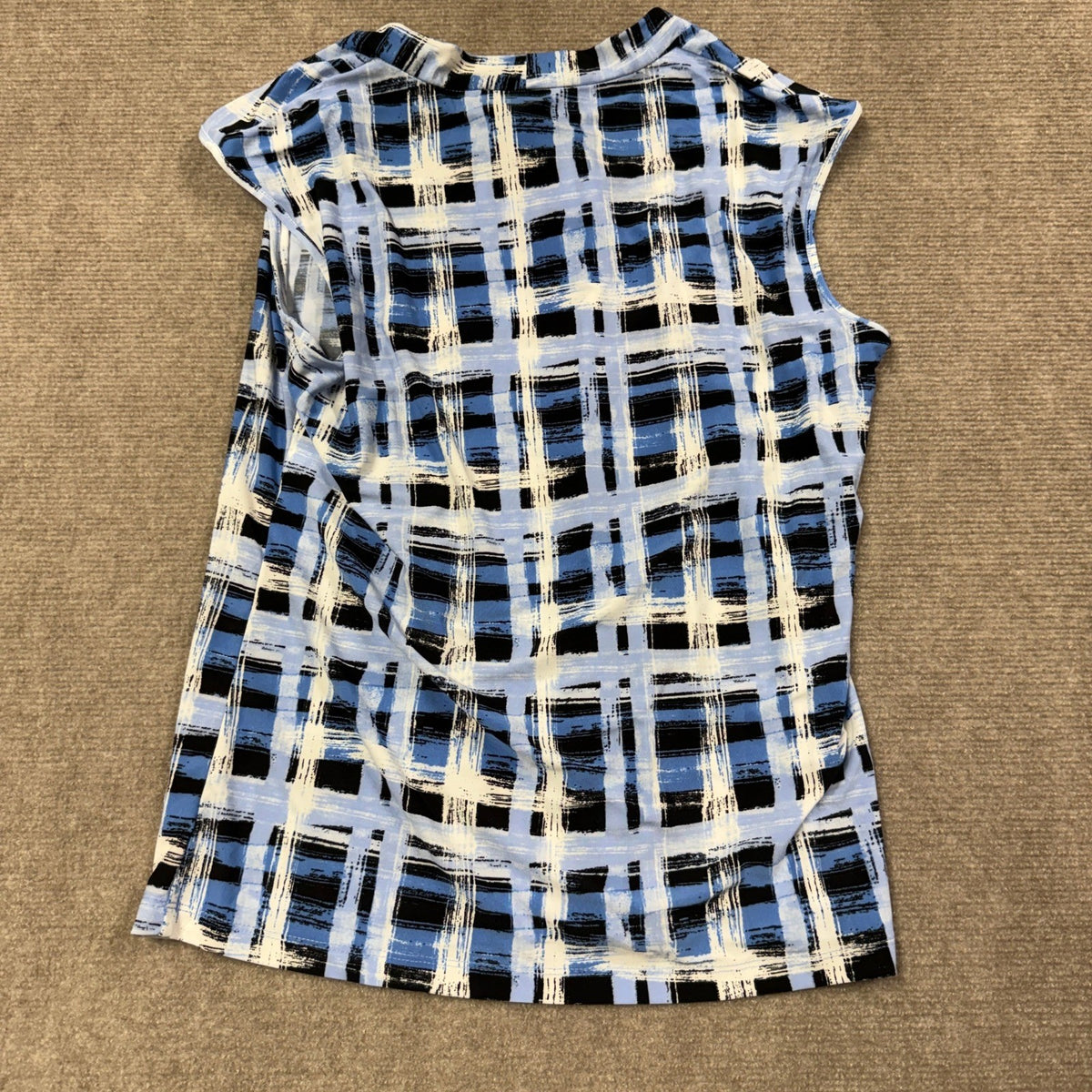 MSRP $44 Black Label by Evan-Picone Womens M Sky Blue Sleeveless Blouse Square