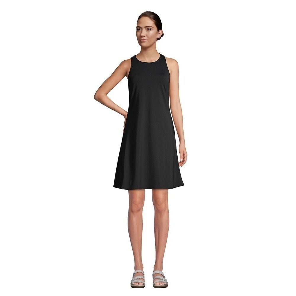 Lands' End Women's 8 Scoop Neck Dresskini Swim Cover-up Dress No Panty Chlorine