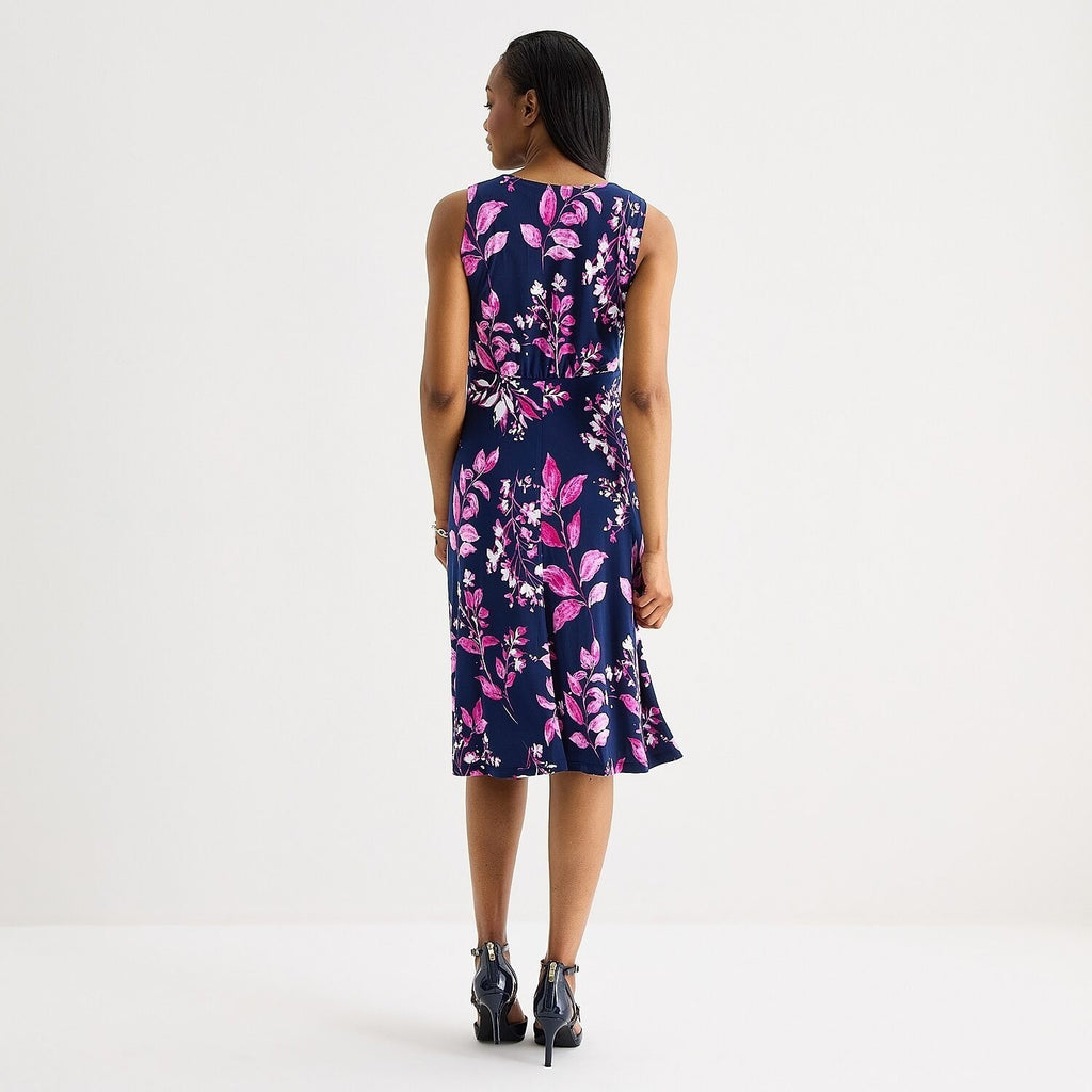 MSRP $84 Studio One Womens M Navy Pink 2 Piece Floral Jacket Dress