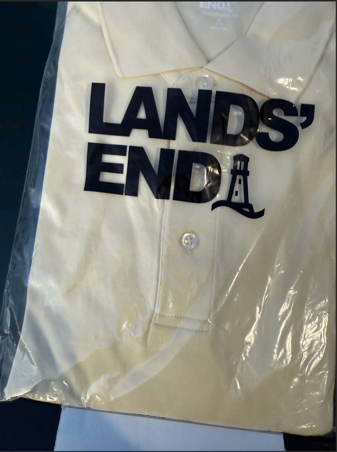 Lands' End Men's M-2XL/T Supima Polo Shirt Short Sleeve Golden Candle Light Regu
