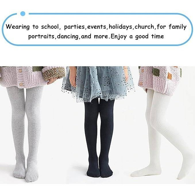 MSRP $19 GENTABY 6 Pack Girls' 1-3Y Tights Cable Knit Pantyhose Soft Cotton
