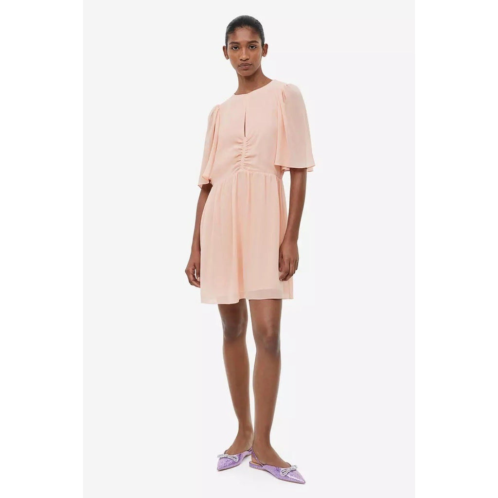 NWT Women's H&M Butterfly-Sleeved Dress Size XL Powder pink