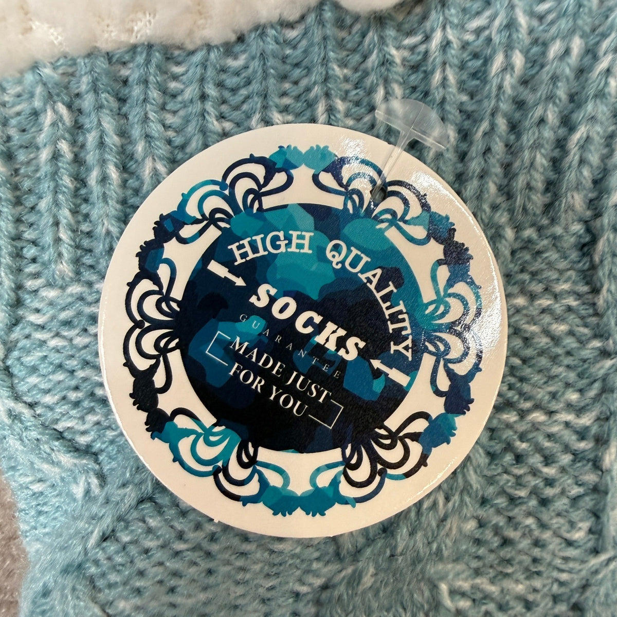 MSRP $17 Anlisim Women Blue Slipper Socks Fluffy Fuzzy Thermal Warm Thick Winter