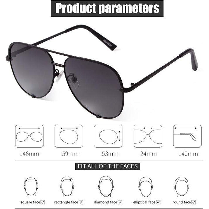 MSRP $26 SORVINO Oversized Aviator Sunglasses for Women Men Big Large UV