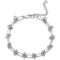 Vtg 18K Silver Bracelet for Women Knot Bracelet Dainty Chain Link Bracelets