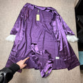 Ekouaer Women's S Silk Satin Robe Kimono Bathrobe Short Belted Lingerie Bridesm