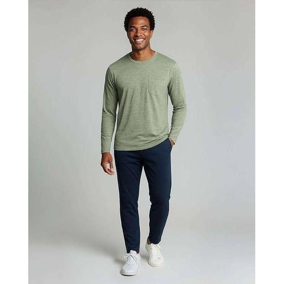 Set of 4 MSRP $39 Real Essentials Men's S Dry-Fit  Long Sleeve Pocket T-Shirt