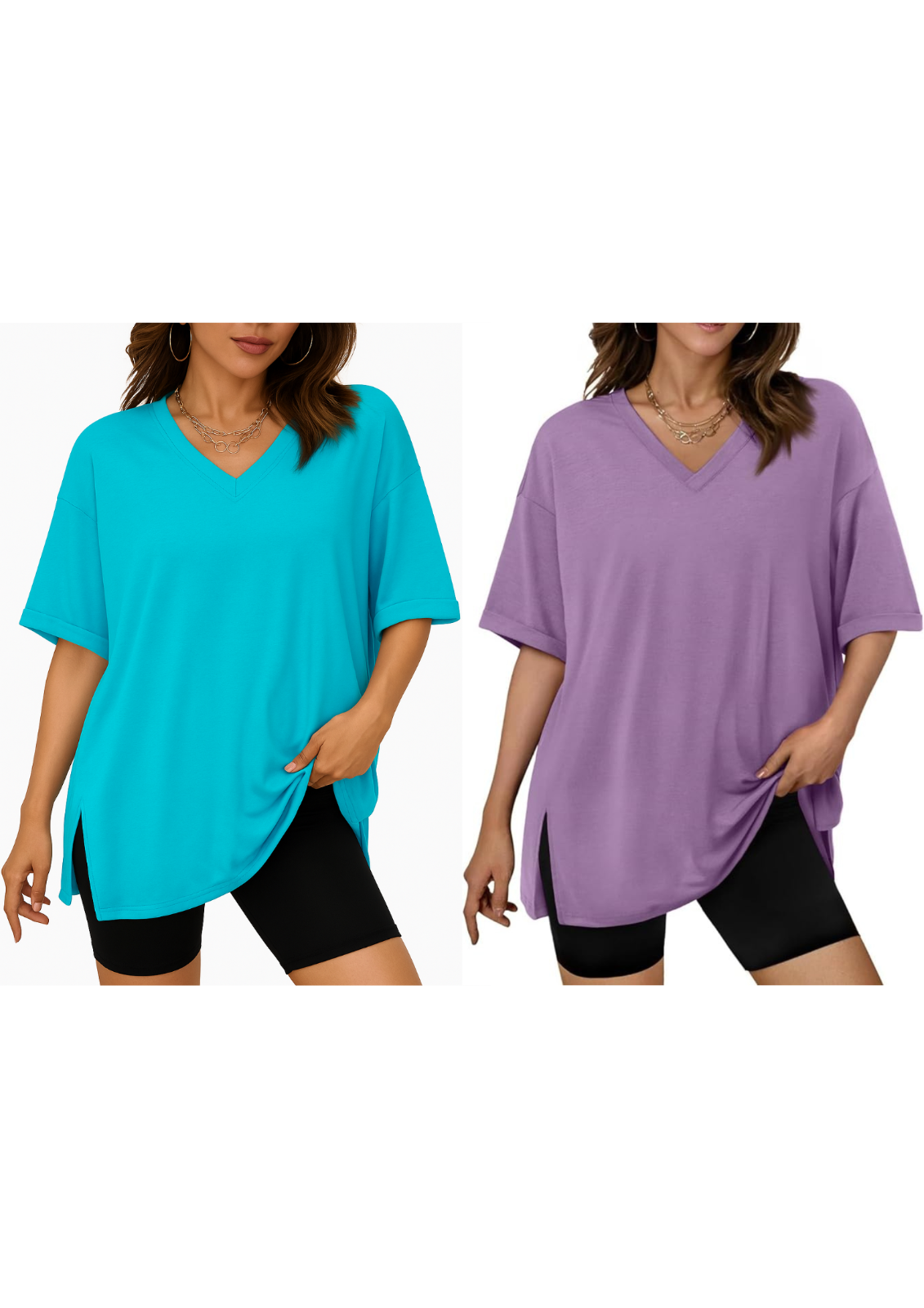 Women's 2XL-3XL Top V Neck Short Sleeve T-Shirt Oversized Shirt Soft Loose Casua