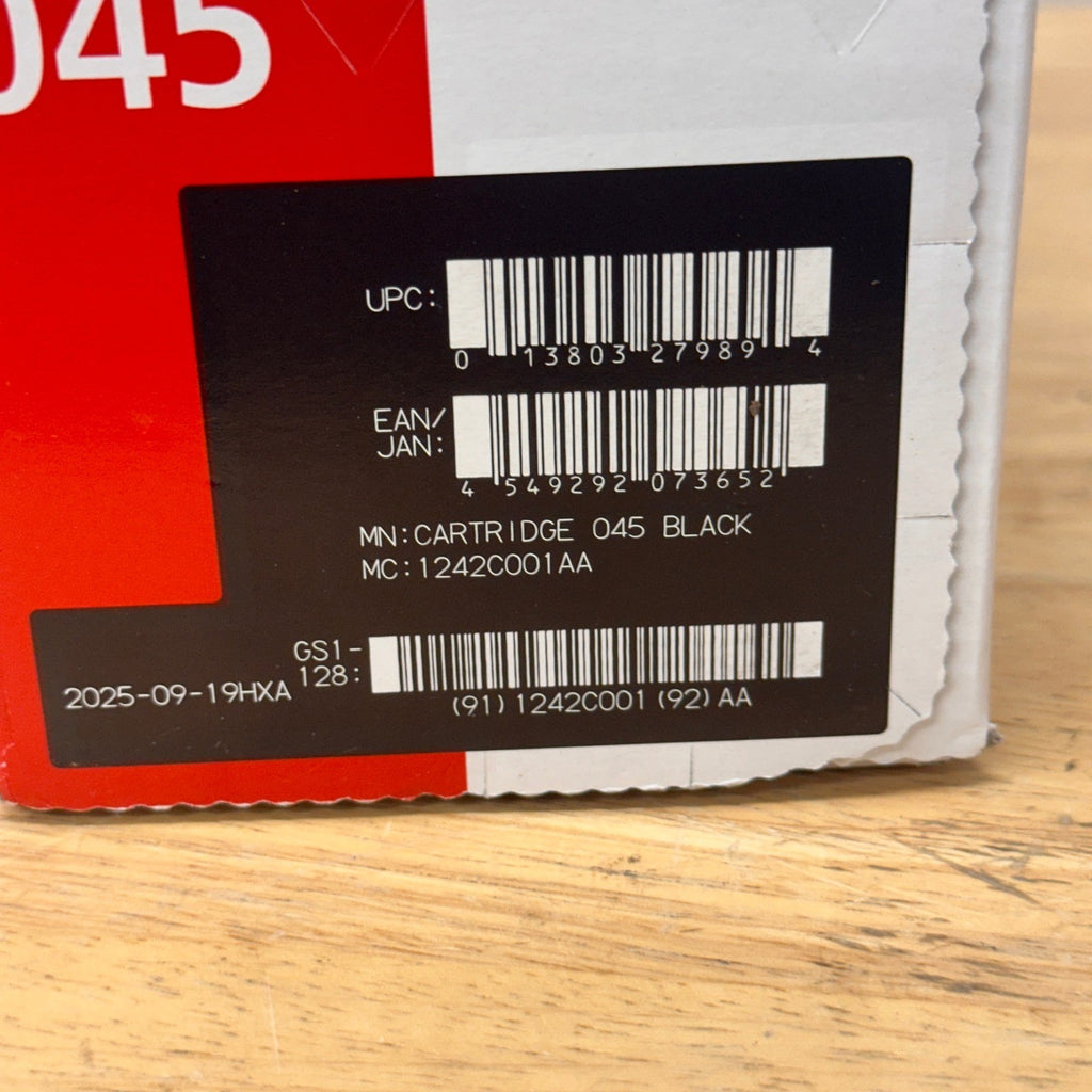Canon 045 Black Toner Cartridge 1242C001 LBP610C MF630C Series OPEN BOX