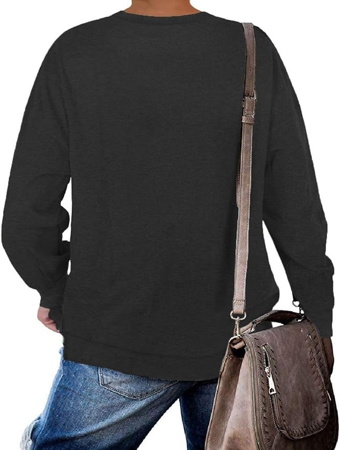 DOLNINE Plus-Size 14W-16W Womens Casual Sweatshirt Top Side Slit Pullover Shirt