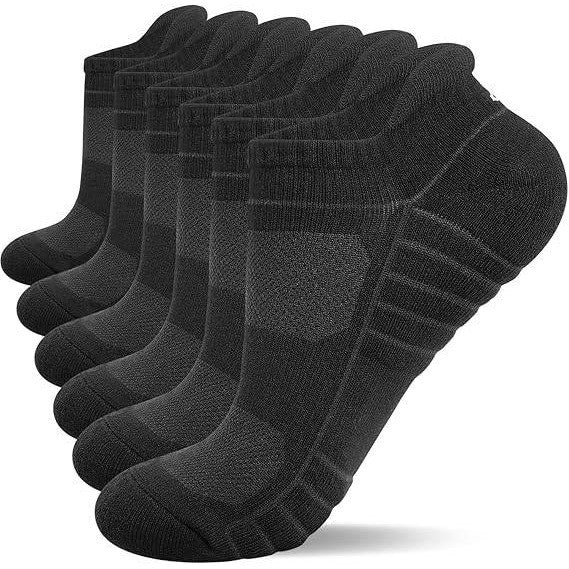 Set of 6 MSRP $20 Lapulas Men's & Women's M Black Athletic Running Ankle Socks
