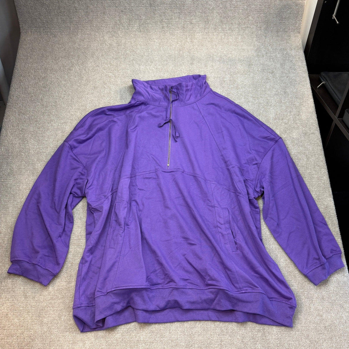 NWT Vislily Women's 5XL Purple Plus Size Sweatshirts Oversized Half Zip Pullover