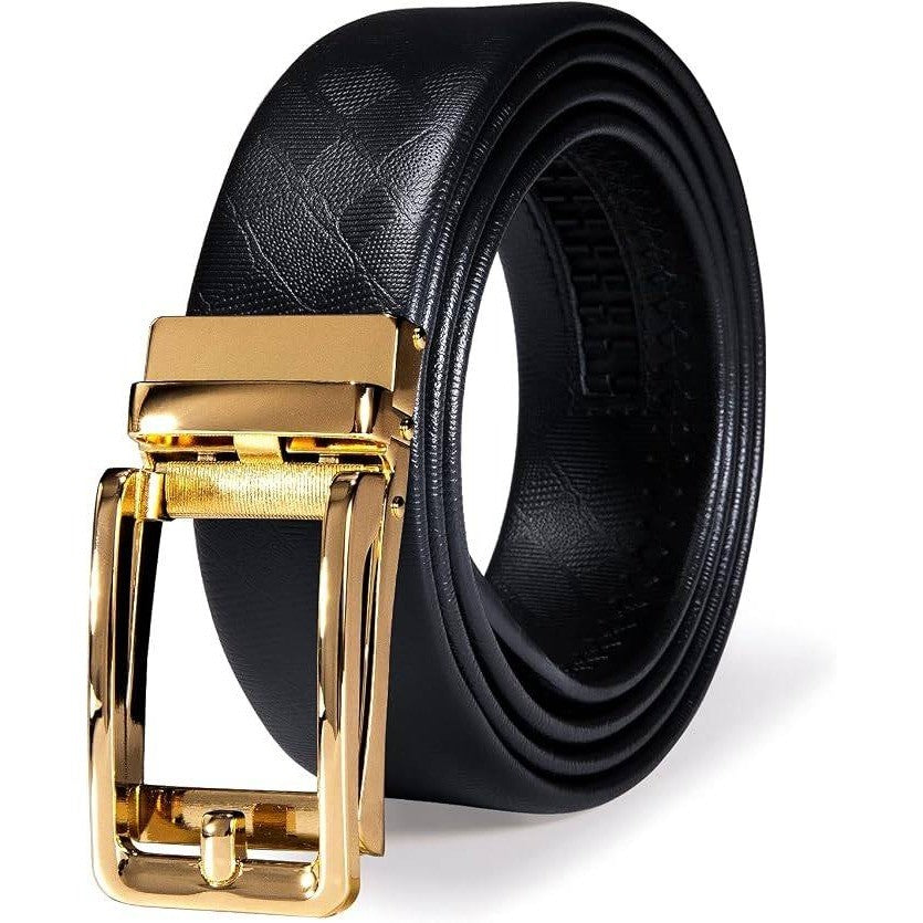 MSRP $26 Dubulle Men's Click Belt 1 3/8", 24"-38" Waist Gold Fashion Buckle